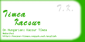 timea kacsur business card