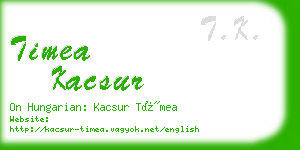 timea kacsur business card